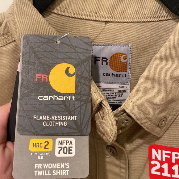 Carhartt Tan button up long sleeve shirt - Picture 3 of 4